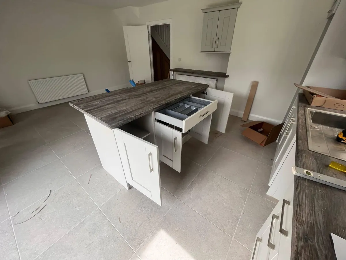 Commercial shop fit-out mid-installation
